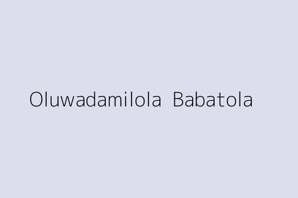 Oluwadamilola  Babatola 